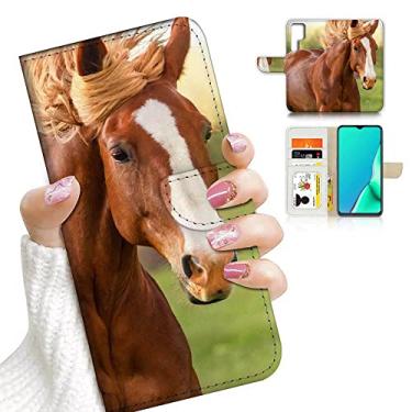 Imagem de Para Samsung S22 Ultra, para Samsung Galaxy S22 Ultra, capa de telefone carteira projetada com flip, A24055 cavalo marrom