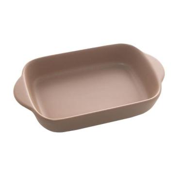 Imagem de Travessa Porcelana Com Alça Nordica Cinza Matt 23X13x4cm - Bon Gourmet