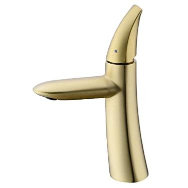 Imagem de Torneira de banheiro com luz de cobre em cascata, lavatório simples, torneira quente e fria, banheiro de hotel em cobre, 3