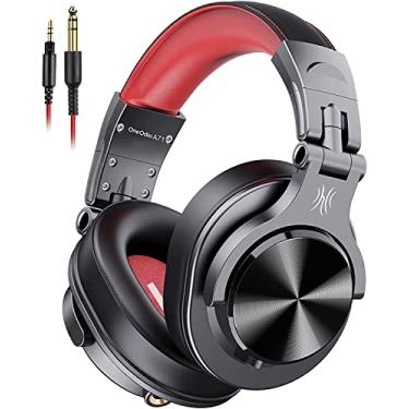 Imagem de OneOdio Fones de ouvido A71 de alta resolução para gravação de estúdio - Fones de ouvido com fio sobre a orelha com SharePort, monitoramento profissional e mixagem de fones de ouvido dobráveis com som estéreo (vermelho)
