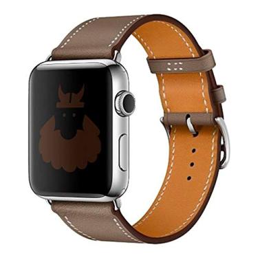 Imagem de Pulseira Couro Single Tour, compatível com Apple Watch (Cinza Etoupe, 42mm)