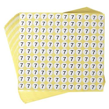 Imagem de dealzEpic Adesivos autoadesivos redondos número 7 - conjunto de 15 folhas (adesivos de 1980) - amarelo - papel - interno - acabamento padrão - não resistente à água - adultos e empresas