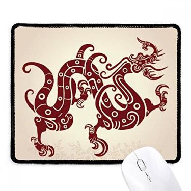 Imagem de Mousepad de dragão chinês com borda costurada, tapete de borracha para jogos