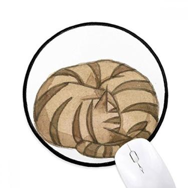 Imagem de Mouse pad Miaoji pintura aquarela gato dragon-li, tapete redondo para escritório para computador