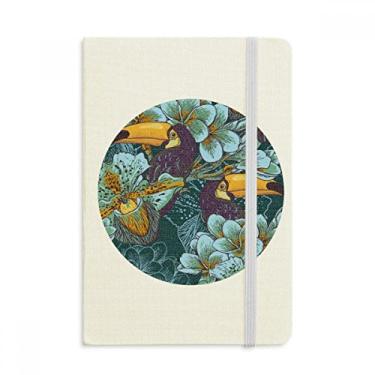 Imagem de Caderno de animais com estampa contínua de orquídea em tecido com capa dura clássica