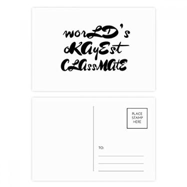 Imagem de World's Okayest Class smate – Conjunto de cartões postais de aniversário para enviar cartões de agradecimento
