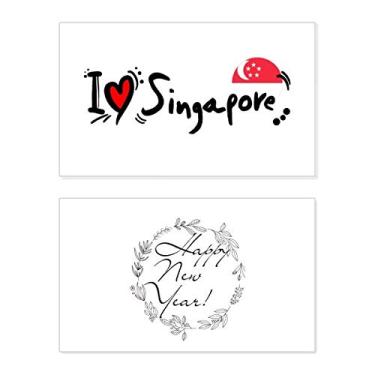 Imagem de I Love Singapura Bandeira de Palavra Amor Ilustração Coração Ano Novo Festival Cartão Bless Mensagem Presente