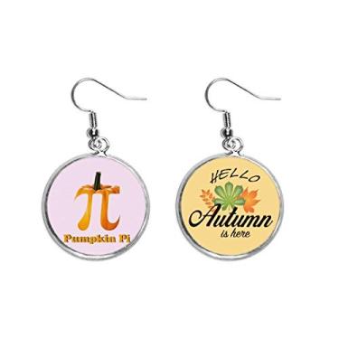 Imagem de Calculation Mathematical Pi Brinco de abóbora com pingente de folha de outono