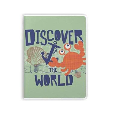 Imagem de Caderno de capa macia Discover World com organismo marinho de caranguejo