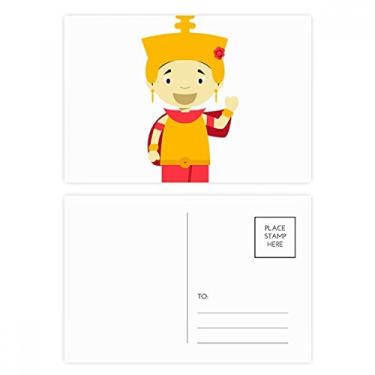 Imagem de Conjunto de cartão postal de aniversário com desenho do Camboja Yellow Hat