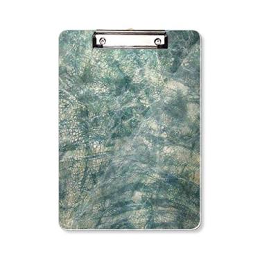 Imagem de Prancheta de couro azul escuro textura de pele pasta, bloco de escrita A4