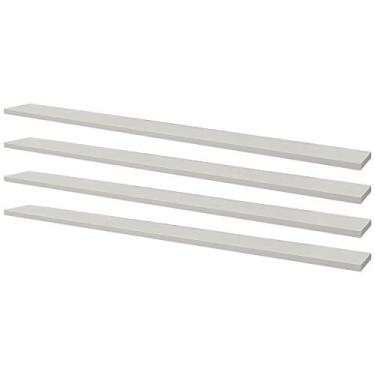 Imagem de Kit 4 Prateleiras 80 x 10cm Branca Suporte Invisível