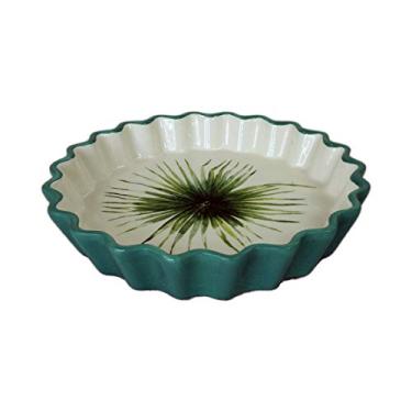 Imagem de Travessa Decorativa de Cerâmica Verde 22cm