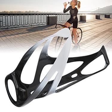 Imagem de Gaiola para garrafa de bicicleta, suporte para garrafa de água de bicicleta, fibra de carbono durável e fibra de nylon, leve para mountain bike (preto e branco)