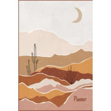 Imagem de Retro Cactus Nature planner with monthly and weekly pages: Annual planner and calendar / vintage pink Hardcover for the year 2022 from January to December with monthly overview - organizer
