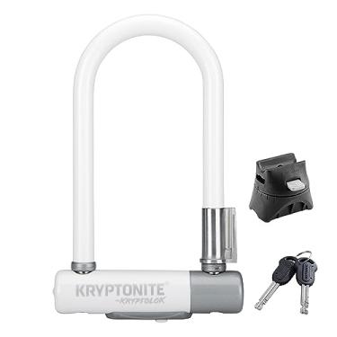 Imagem de Kryptonite Kryptolok Mini-7 Bike U-Lock, trava em U para bicicleta anti-roubo resistente, manilha de 12,7 mm com suporte de montagem e chaves, trava de alta segurança para bicicletas, scooters, branca