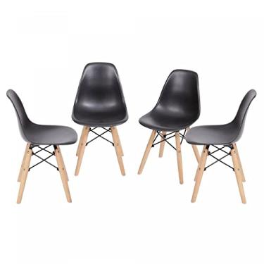 Imagem de Kit 4 Cadeiras Base Madeira Eames Dkr Or Design Preto