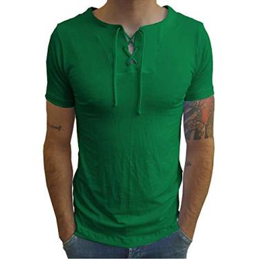 Imagem de Camiseta Bata Viscose Com Elastano Manga Curta tamanho:gg;cor:verde