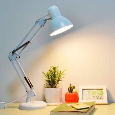 Imagem de Luminaria Articulada Escritorio Leitura Base Mesa Pixar Suporte Garra Articulavel Branco CBRN20522 - Commerce Brasil