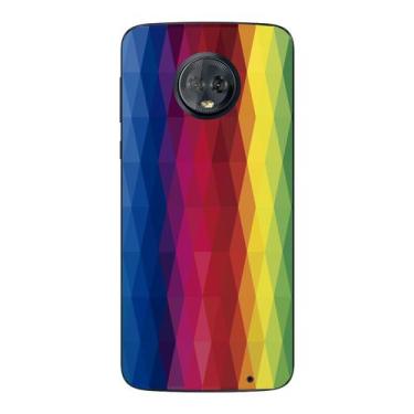 Imagem de Capa Case Capinha Samsung Galaxy Moto G6 Plus Arco Iris Losangos - Sho