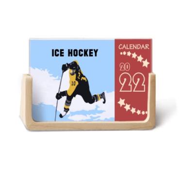 Imagem de Quick Hockey Tips Ice Art Deco Fashion 2022 Calendário de mesa para 12 meses