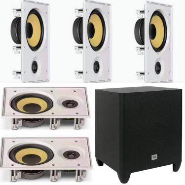 Kit 5.1 Home Theater JBL Ci6SA Plus + Ci6R Plus + Sub Ci8P