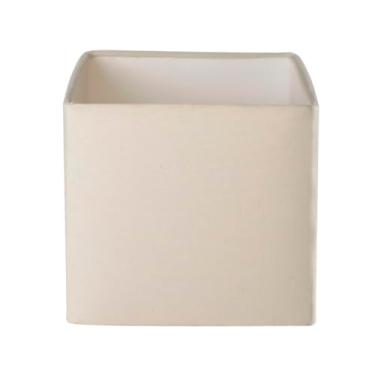 Imagem de Cúpula de Abajur Grande Quadrada 30cm x 30cm x 30cm Tecido Algodão Revestimento em Acetato Encaixe Nacional 3,5cm (Bege)