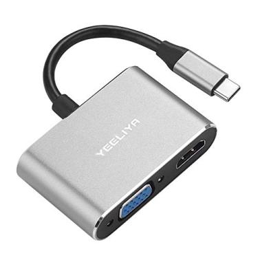 Imagem de USB Hub, 4 Ports USB para 4K HDMI&VGA Multi-Functional Super Speed Data Adapter para 100W Power Delivery Portable and Lightweight Aluminum Hub Compatível com MacBook Pro 2016/2017,Samsung S8/9