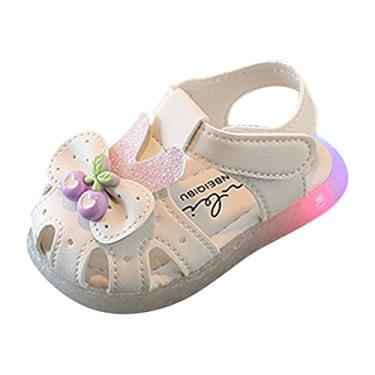 Imagem de Sandálias para meninas bebê cor sólida laço leve tênis com gancho infantil confortável antiderrapante sapatos escolares, Bege, 6.5 Toddler