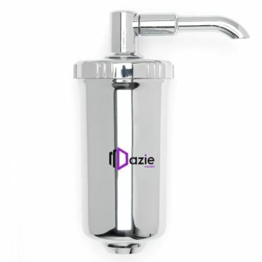 Imagem de Copo Filtro Universal com Refil Blindado Pro Saúde Cromado Para Torneira Cozinha Abs Vela Carvão Ativado Dazie Metais