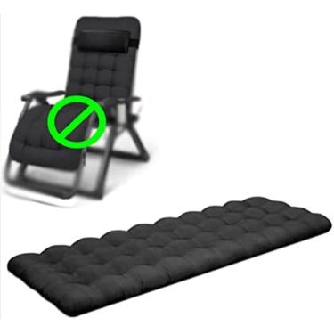 Imagem de Espreguiçadeiras ao ar livre Espreguiçadeiras Cadeiras de gravidade zero Cadeira espreguiçadeira ajustável com suporte para copos, preta, suporta mais de 440 libras/200 kg, almofada preta x1