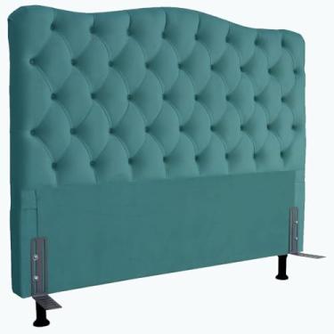 Imagem de Cabeceira Para Cama Box King 1,98 M Realeza (Suede Azul Turquesa)