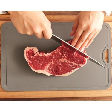 Imagem de Tapete de tábua de corte resistente a arranhões de TPU, 44 cm x 27 cm, tábua de corte coreana para cozinha, mais durável do que a tábua de corte de silicone, tábua de cortar flexível, lavável na