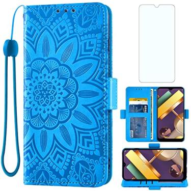 Imagem de Asuwish Capa de telefone para LG K22/K22+ Plus/K32 com protetor de tela de vidro temperado e carteira de couro floral capa flip suporte para cartão de crédito acessórios para celular LGK22 K 22