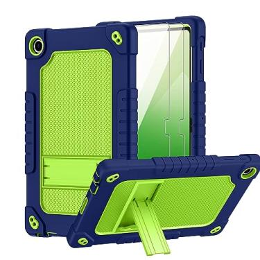 Imagem de FIEWESEY Capa protetora para tablet Pro de 10,4 polegadas Walmart Onn (100110603), híbrida, à prova de quedas, à prova de choque, compatível com crianças, para tablet Onn de 10,4 polegadas Pro 2023 + protetor de tela (azul marinho/verde, pacote com 2)