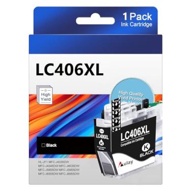 Imagem de Aulay Cartucho de tinta de alto rendimento compatível LC406XL para Brother LC406XL LC406. Use com a impressora Brother MFC-J4335DW MFC-J4535DW MFC-J5855DW MFC-J5855DW MFC-J6555DW 1 preta