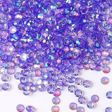 Imagem de 1500 peças SS16 4 mm Flatback Strass AB Clear Round Gems Cristais para Nail Art DIY Crafts Roupas Sapatos Bolsas (Transparente Roxo Claro AB)