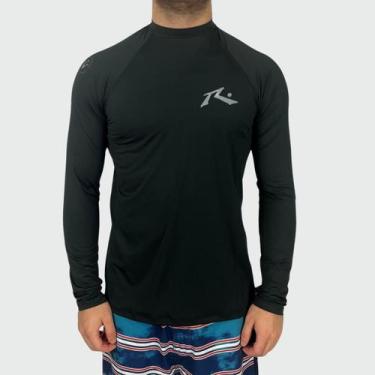 Imagem de Camiseta Rusty Lycra Surf Long Ride Preto