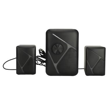 Imagem de Alto-falantes de Mesa para Jogos Subwoofer, Posicionamento de Som Preciso, Iluminação Colorida RGB, para TV, Computador, Telefone, Com Alimentação por USB