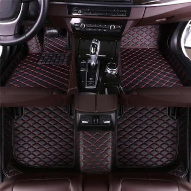 Imagem de Tapetes de carro personalizados para Nissan X-Trial (5 assentos) 2017-2024 Tapete de couro impermeável tapete de proteção para todos os climas, almofadas dianteiras traseiras totalmente cobertas,