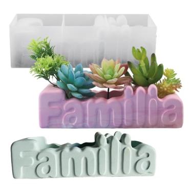 Imagem de Vaso de flores de gesso em forma de letra, molde de silicone, vaso para suculentas, molde de concreto, caixa de armazenamento, resina epóxi, molde de argila e cimento