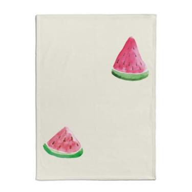 Imagem de Coisas de Nine Cobertor Fruta Melancia Branco Amarelado Com Estampa Colorida Único