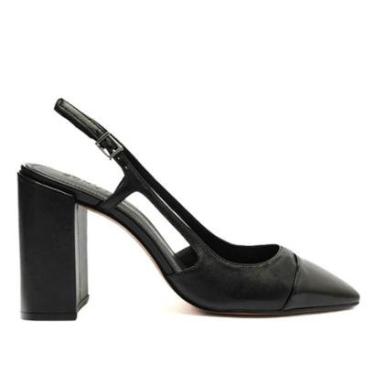 Imagem de Sapato Slingback Salto Bloco Schutz Preto-Feminino