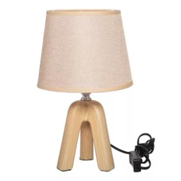 Imagem de Abajur Luminária Quarto Sala Criado Mudo Decoração Ambiente (Palha)