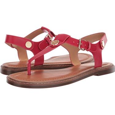 Imagem de Tommy Hilfiger Bennia Sandália rasteira feminina, Vermelho médio Ll, 8.5