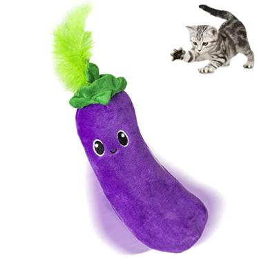 Imagem de Pet Craft Supply Flipper Flopper Flopper Interativo Elétrico Realista, Peixe em Movimento Potente Catnip e Silvervine Cat Toy Poppin 'Berinjela, todos os tamanhos de raças