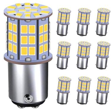 Imagem de GRV Lâmpada LED Ba15d 1142 1076 4W 56-2835SMD super brilhante AC/DC12V-24V 40W halogêneo substituição para trailer, trailer, trailer, trailer, motorhome, luzes interiores branco quente pacote com 10