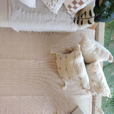 Imagem de Tapete Artesanal Algodão Sala Quarto Slim Areia 200 X 250