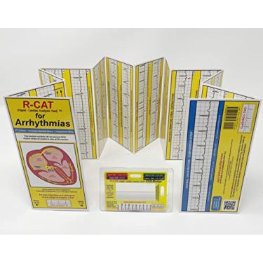Imagem de R-CAT Para Arritmias EKG Pocket Reference Guide Plus EKG Badge - Ótimo cartão de estudo para interpretação de ECG - Treinamento ACLS e PALS - Interpretação do ritmo cardíaco facilitada