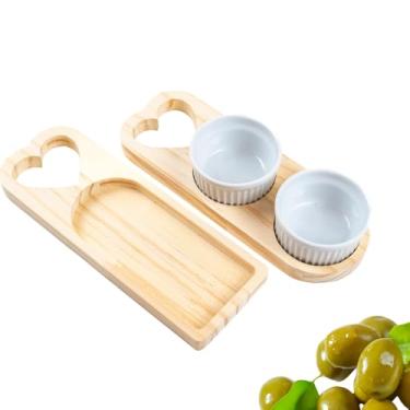 Imagem de Conjunto Petisqueira Madeira com Ramequim Porta Molho